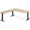 Hæve-sænkebord DNA, Eg 1800x1800mm Venstre 3-ben/Alugrå