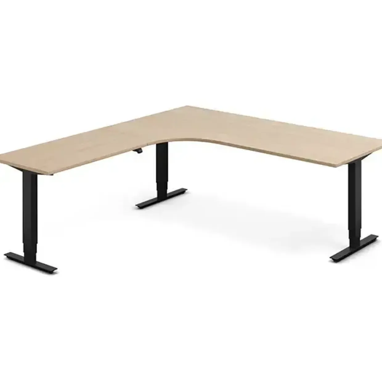 Hæve-sænkebord DNA, Eg 1800x1800mm Venstre 3-ben/Alugrå