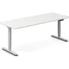 Hæve-sænkebord DNA, Hvid 2000x800mm 2-ben/Alugrå
