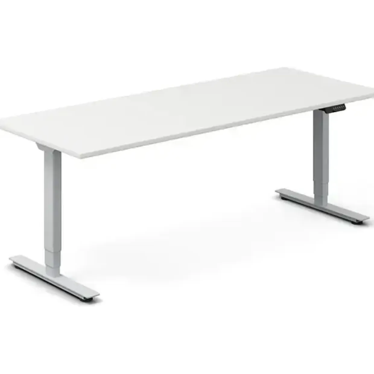 Hæve-sænkebord DNA, Hvid 2000x800mm 2-ben/Alugrå