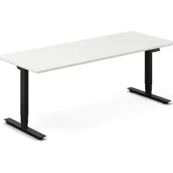 Hæve-sænkebord DNA, Hvid 2000x800mm 2-ben/Sort