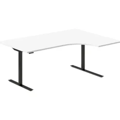 Hæve-sænkebord DNA, Hvid 1800x1200 mm Højre 2-ben/Sort