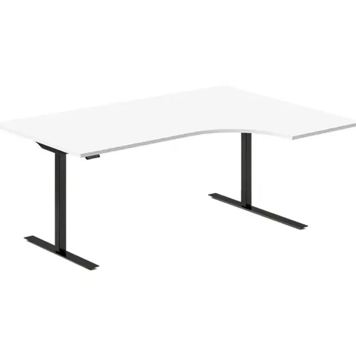 Hæve-sænkebord DNA, Hvid 1800x1200 mm Højre 2-ben/Sort