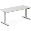 Hæve-sænkebord DNA, Lysgrå 2000x800 mm 2-ben/Alugrå