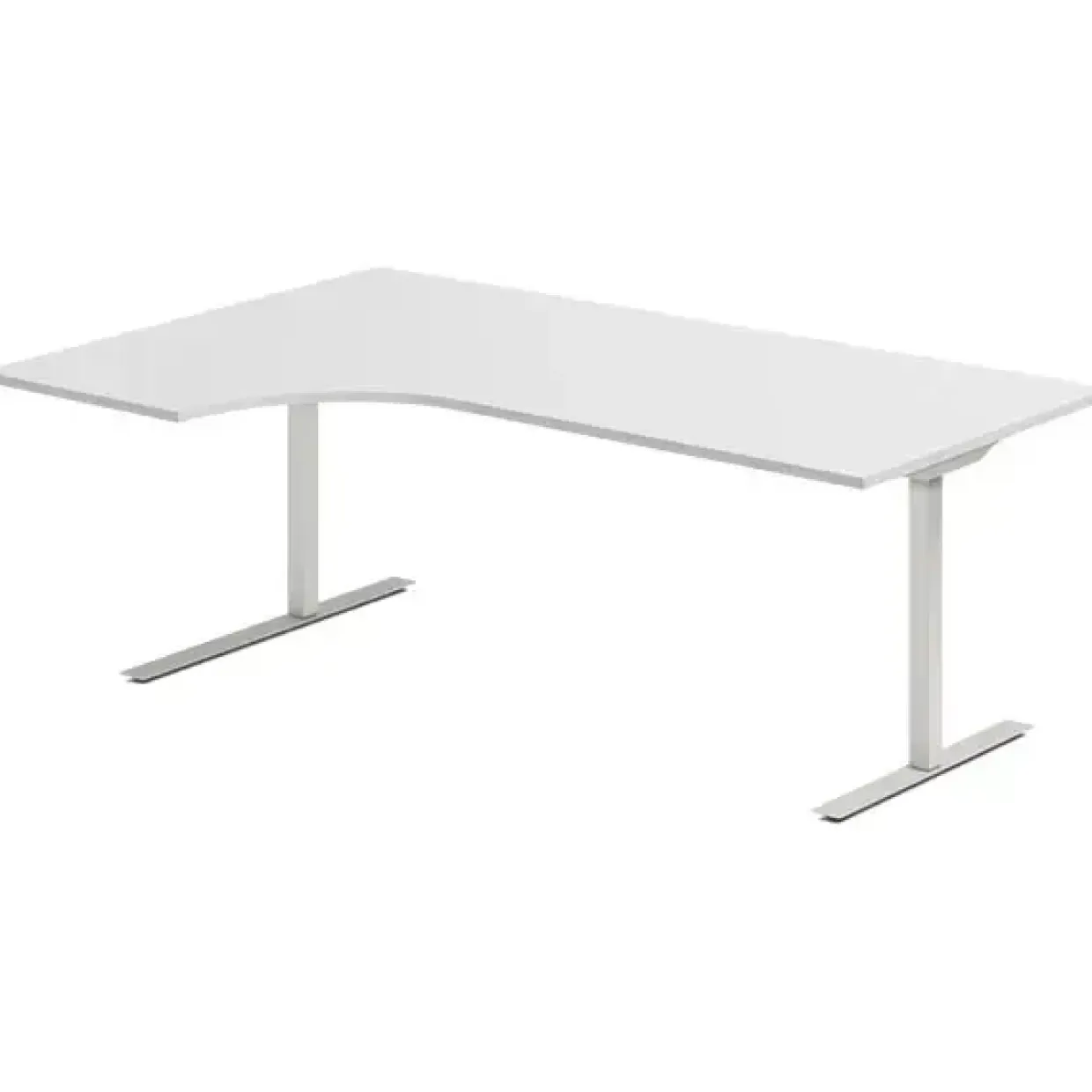 Hæve-sænkebord DNA, Lysgrå 2000x1200 mm Venstre 2-ben/Alugrå