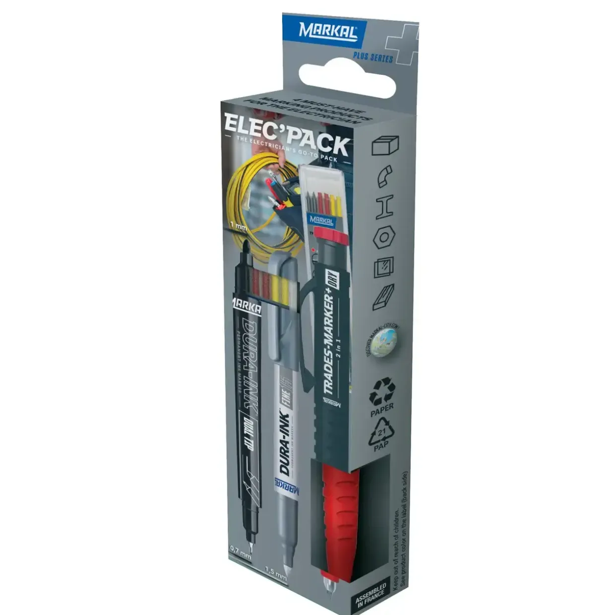 Industriblyanter Markal Trades-Marker+ Dry 2In1 - Retail Elec'Pack