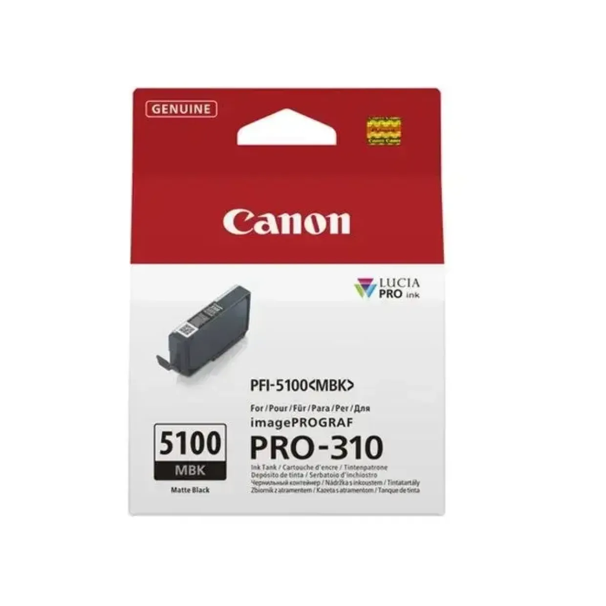 Ink Tank - Canon PFI-5100MBK - Mat Sort