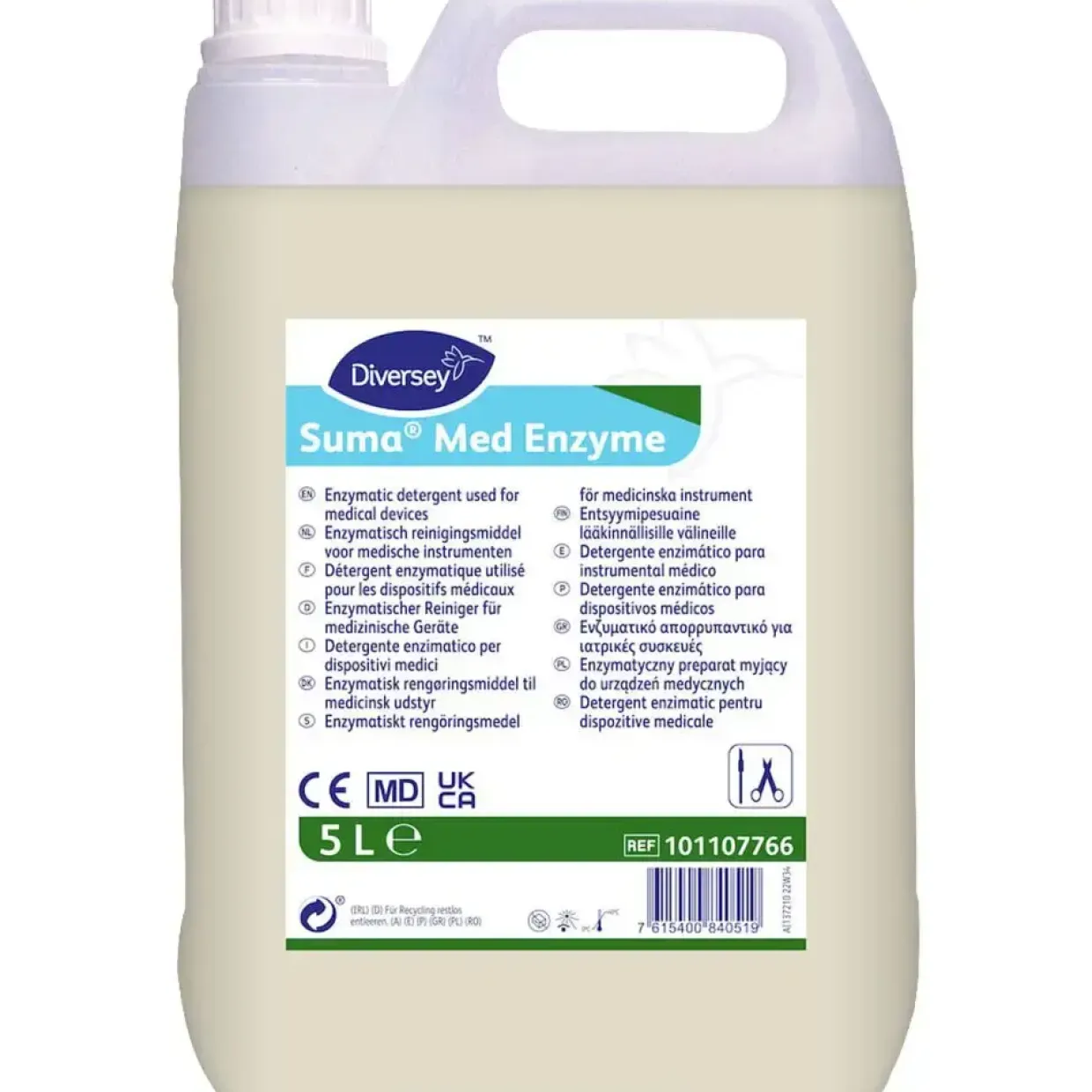 Instrumentopvask, Diversey Suma Med Enzyme, 5 l, uden klor, farve og parfume - 2 stk