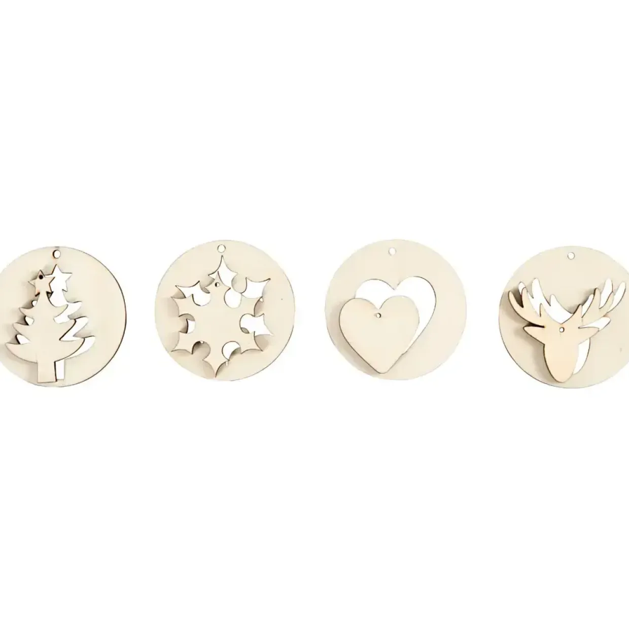 2-i-1 ophæng diameter 7 cm tykkelse 4 mm krydsfiner hulstørrelse 3 mm - 8 stk