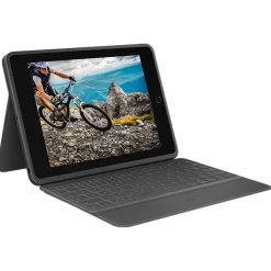 iPad Cover med tastatur Logitech Rugged Folio (7th generation), Graphite (Nordisk tastatur)