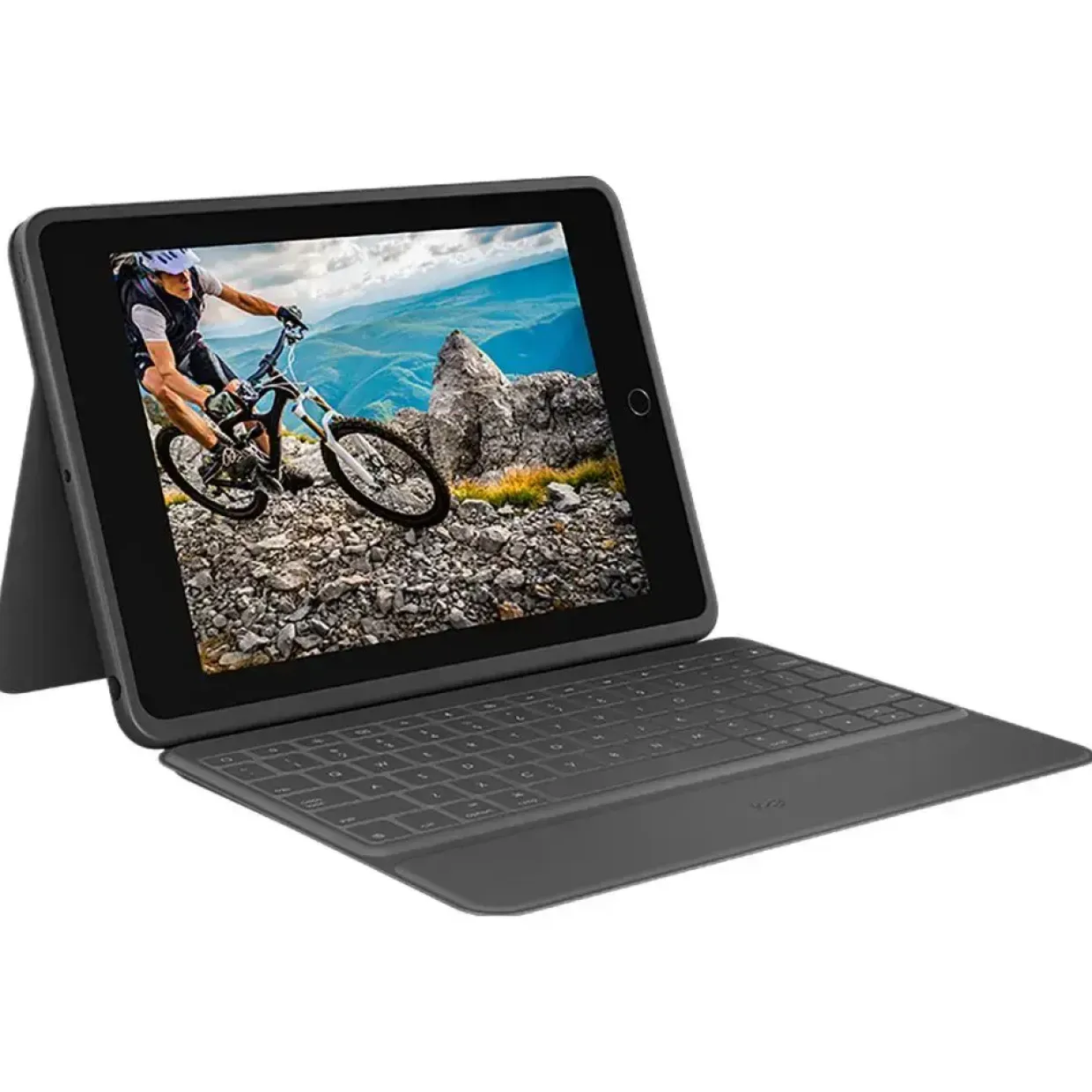 iPad Cover med tastatur Logitech Rugged Folio (7th generation), Graphite (Nordisk tastatur)