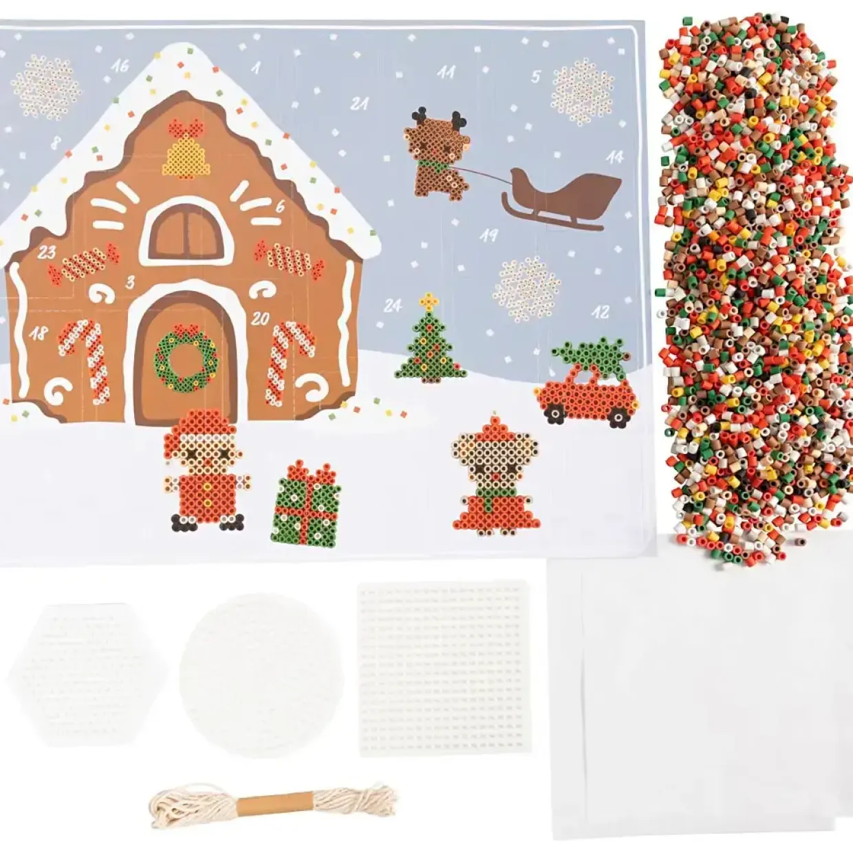 Julekalender - NABBI BioBeads - 24 designs - Karton med print