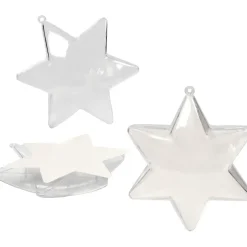 Julestjerner - Deko højde 10 cm transparent - 5 stk