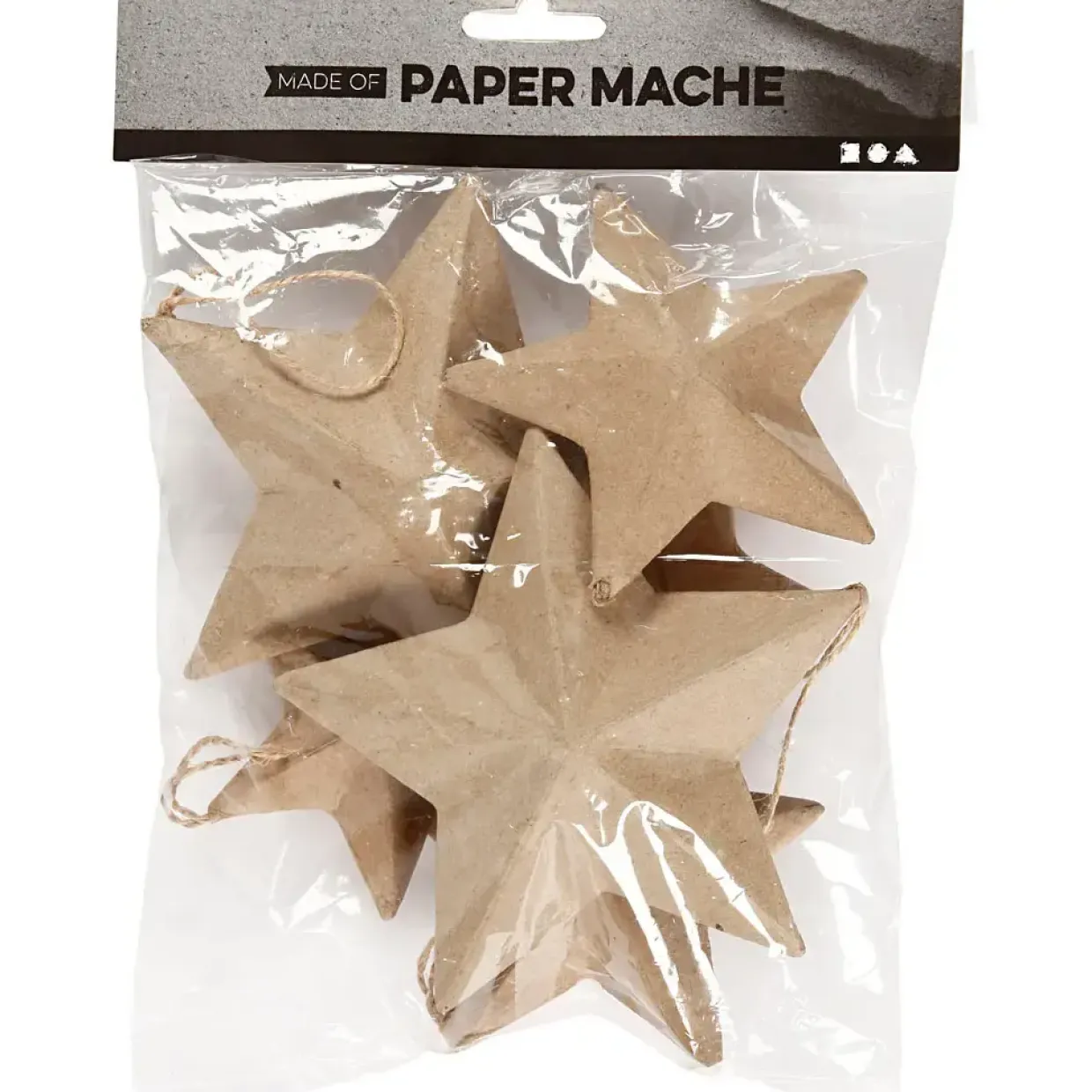 Julestjerner - dia. 7,5+10+12,5 cm - 6 stk