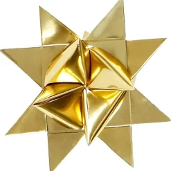 Julestjerner strimler i guld - Bredde 10 mm diameter 4,5 cm Længde 45 cm - 100 stk