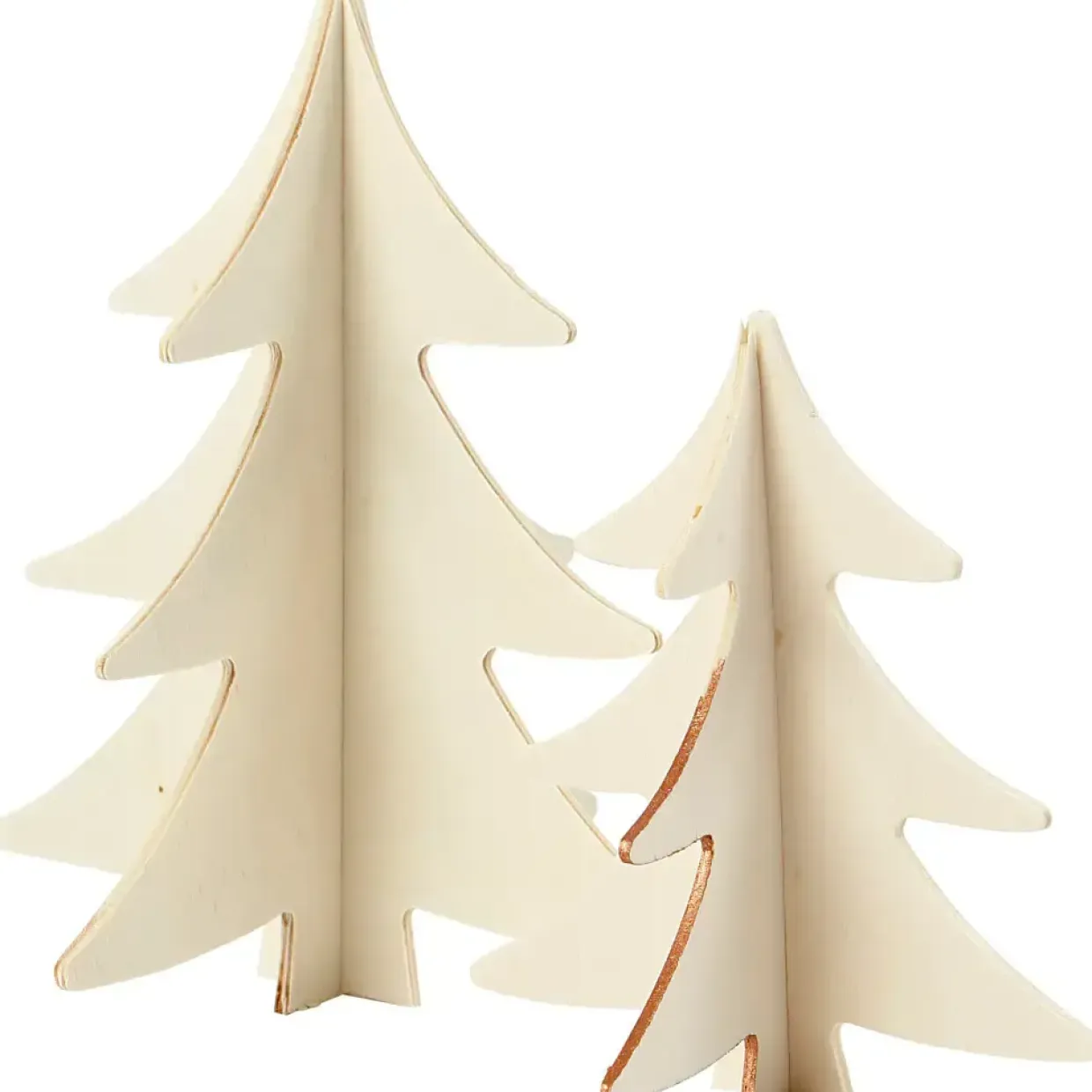 Juletræ i træ højde 13 + 18 cm krydsfiner - 2 stk