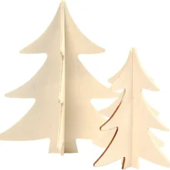 Juletræ i træ højde 13 + 18 cm krydsfiner - 2 stk