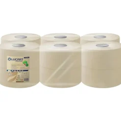 Jumborulle Lucart T3 Natural 2-lags 180m x 8,9cm Ø19cm 100% genbrugspapir - 12 stk