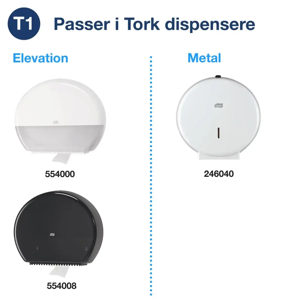 Jumborulle - Tork 110273 - 2-lags - 360 m - Hvid - 6 stk.