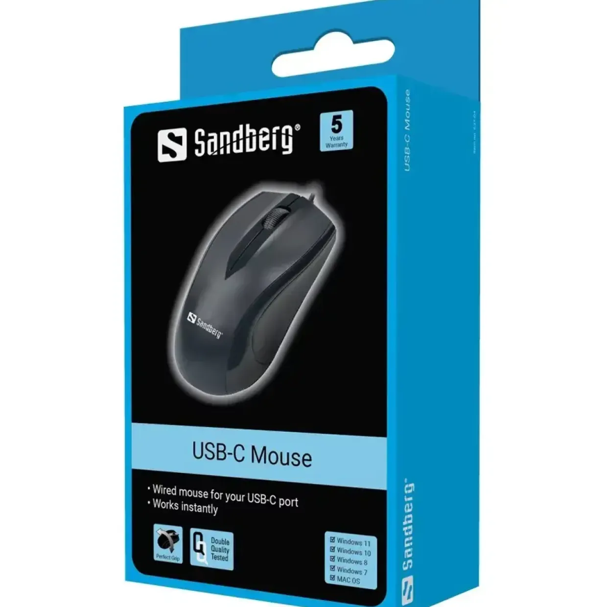 Kabelmus - Sandberg USB-C Mouse - Kablet - Plug & Play