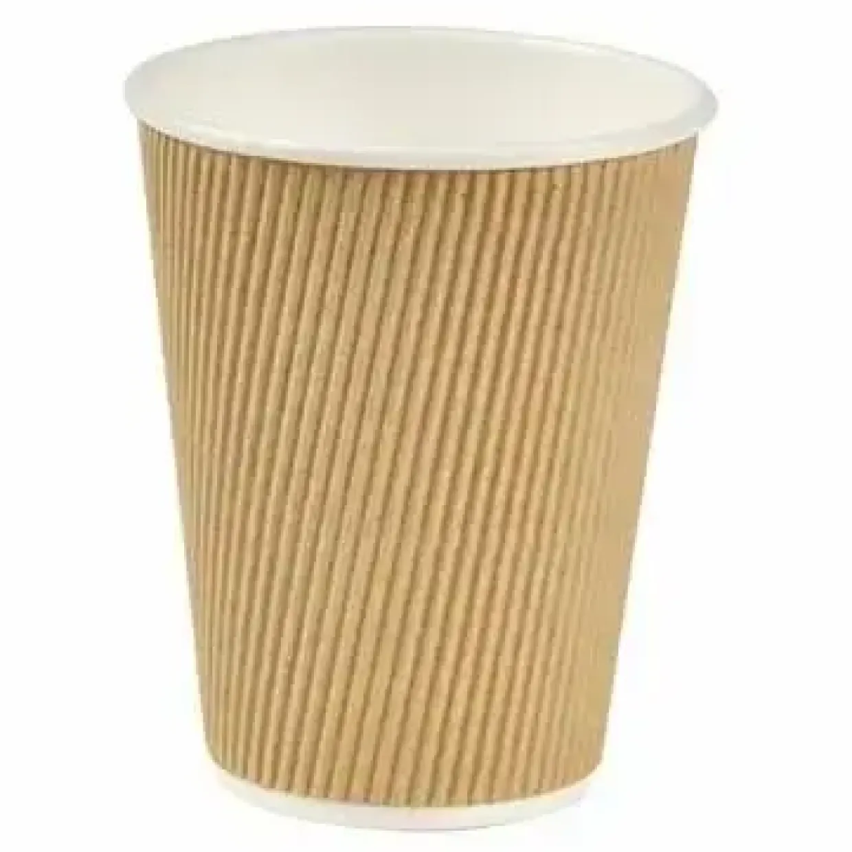 Kaffebæger Pap Ø90xH110mm 30cl 12oz Ripple Wall Natur - 20 ps x 25 stk/krt