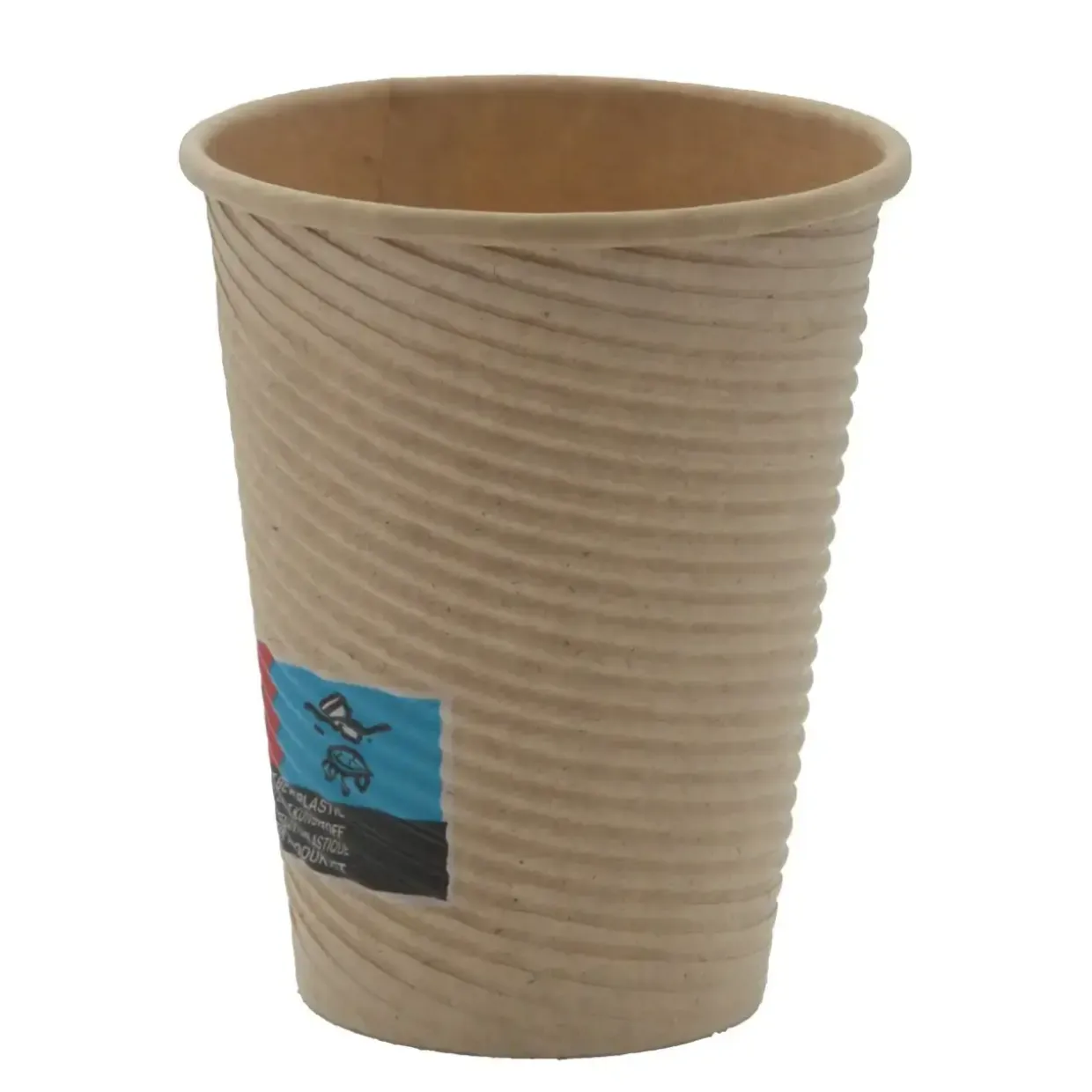 Kaffebæger Pap Ø80xH95mm 25cl 8oz Rippled Light Brun - 20 ps x 50 stk/krt