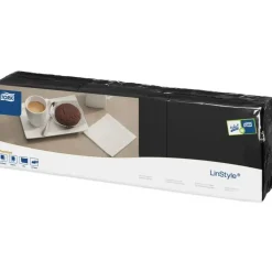 Kaffeserviet, Tork Linstyle, 1-lags, 1/4 fold, 23,8x23,8cm, sort, papir - 1400 stk