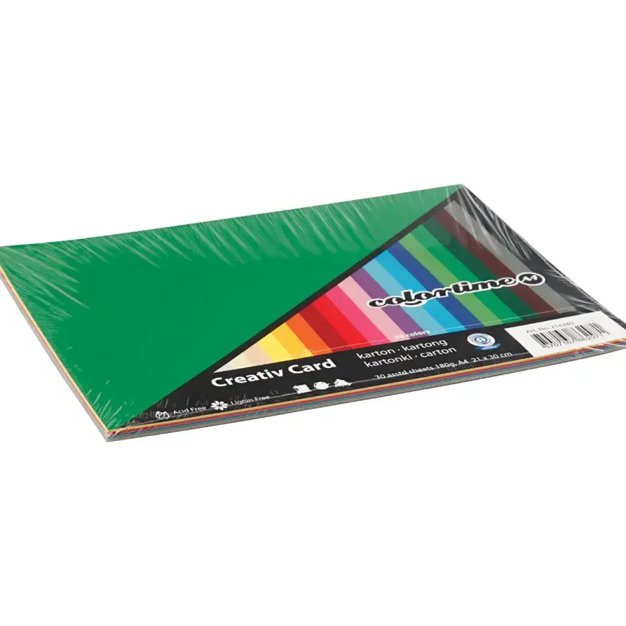 Karton – A4 – 180 g – Assorterede farver – 30 ark