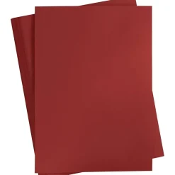 Karton, A2 420x600 mm, 180 g, mørk rød, 100ark