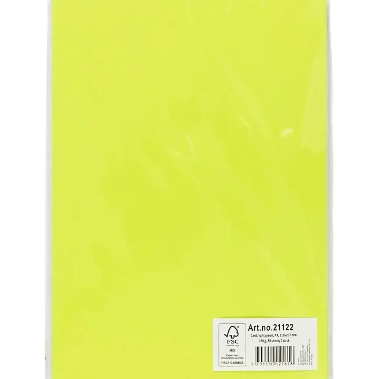 Karton A4 210 x 297 mm 180 gram løvgrøn - 20 ark