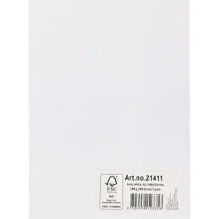 Karton A5 148 x 210 mm snehvid - 200 ark