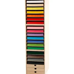 Karton inkl. reoler, A4 210 x 297 mm, H: 100 cm, ass. farver - 1 sæt, 180 g