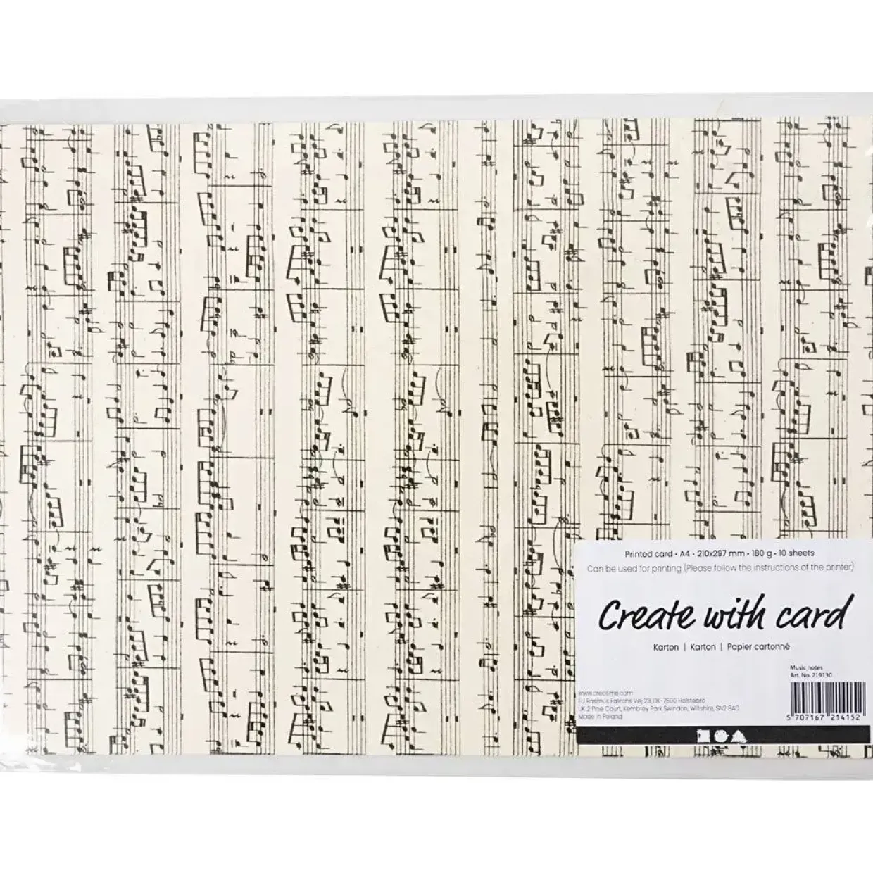 Karton med print A4 21 x 30 cm 180 gram noder | 10 ark