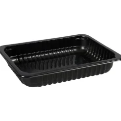 Kødbakke - sort PP 19x14,4x3,3 cm - 1-rums - 500 stk