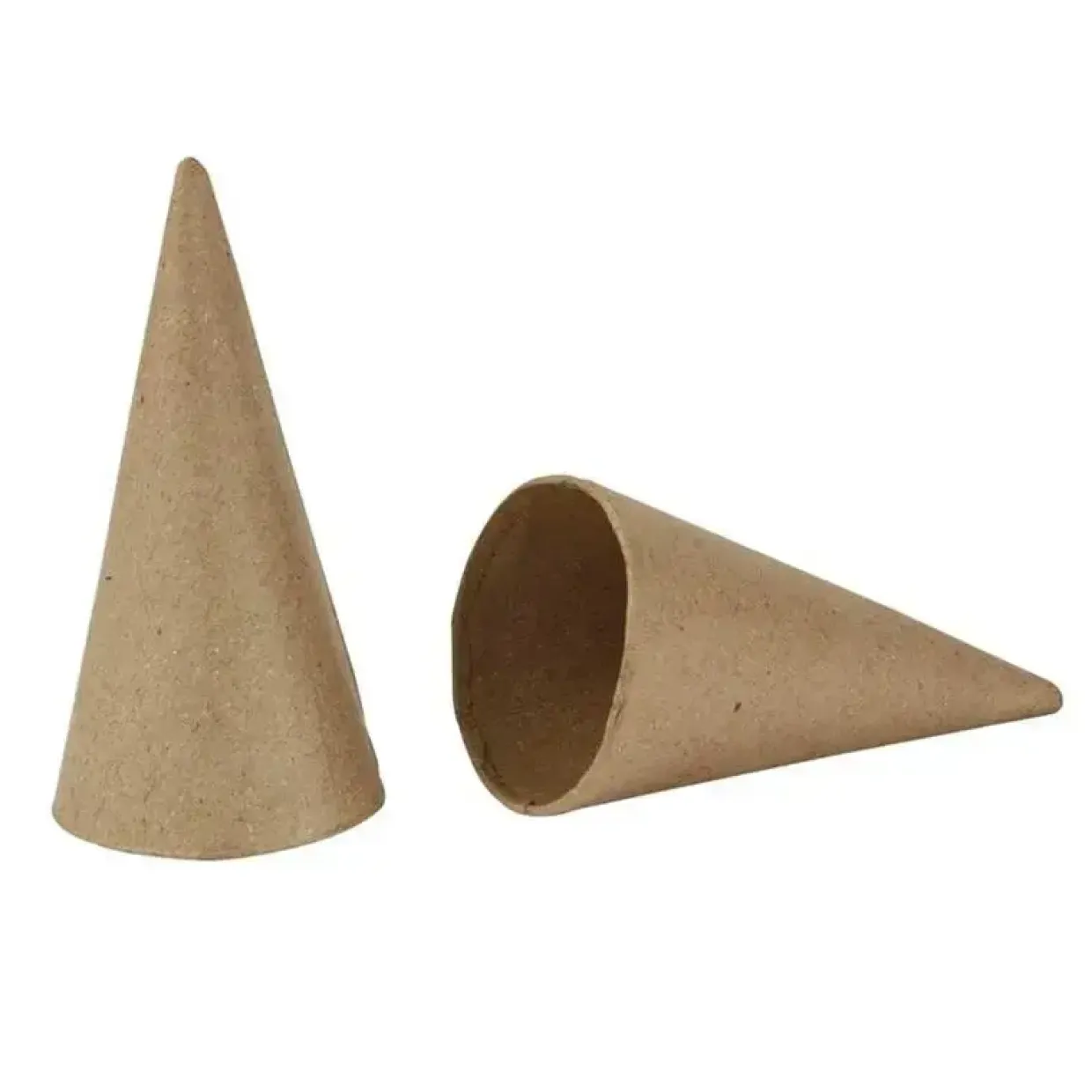 Kegle papmaché Højde 10 cm diameter 5 cm - 10 stk