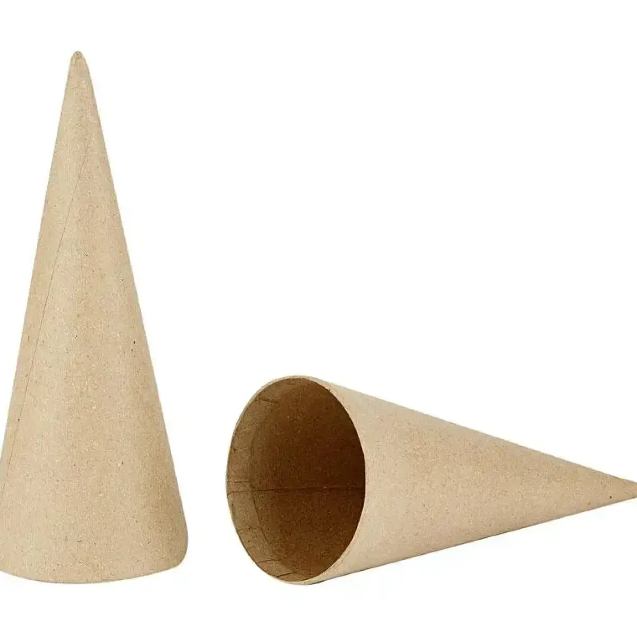 Kegle papmaché Højde 20 cm diameter 8 cm - 5 stk