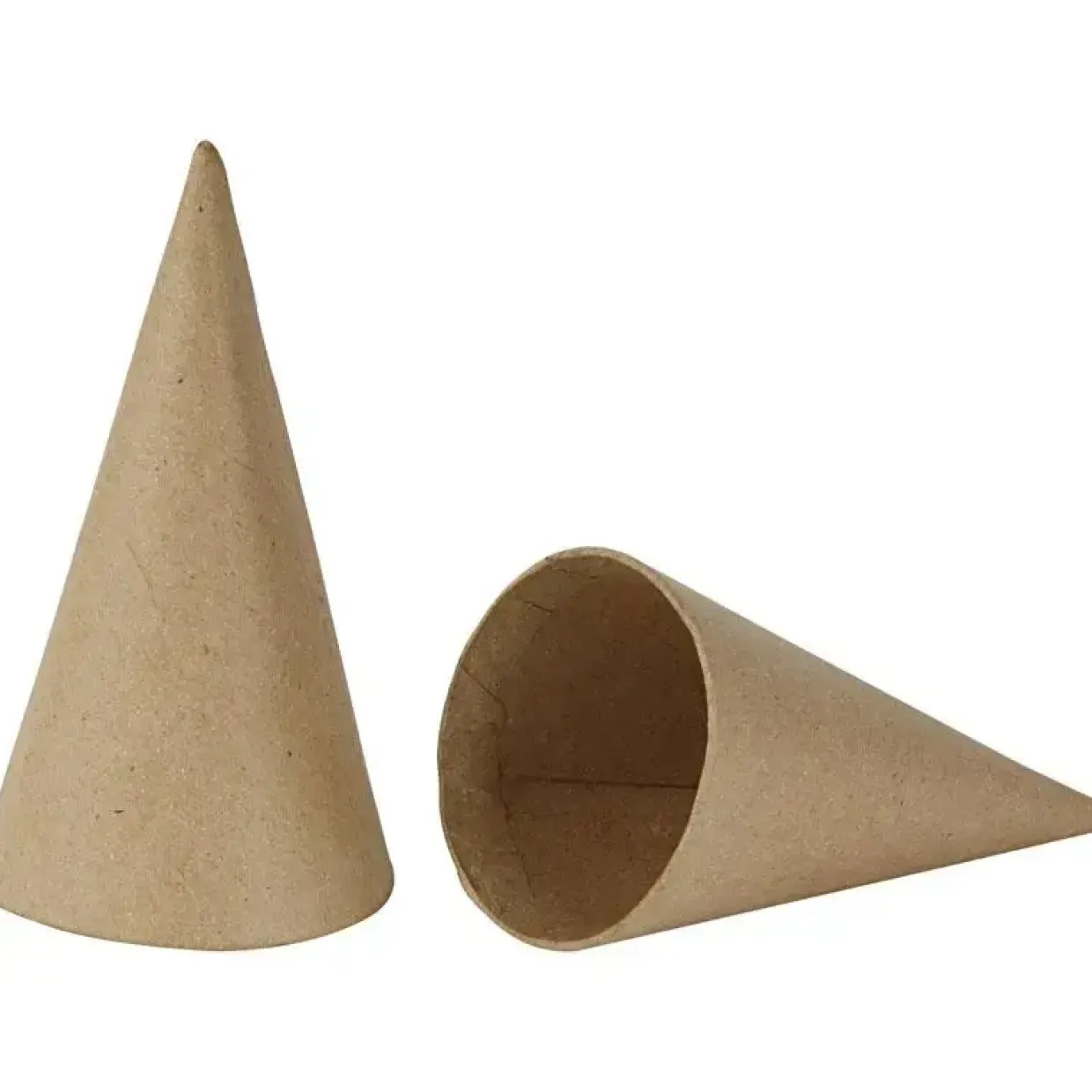 Kegle papmaché Højde 14 cm diameter 7 cm - 10 stk