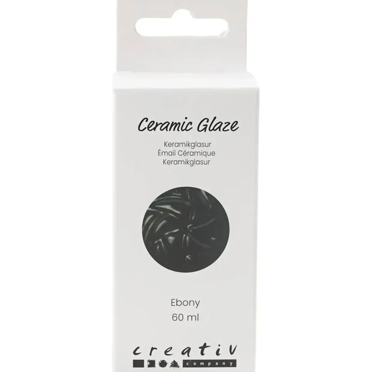 Keramikglasur, 984-1101 °C, dækkende, Ebony, 60 ml/ 1 ds.