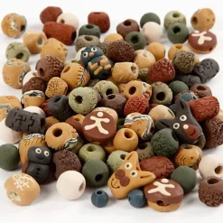 Keramikperler, str. 7-18 mm, hulstr. 2-4 mm, ass. farver, 300g