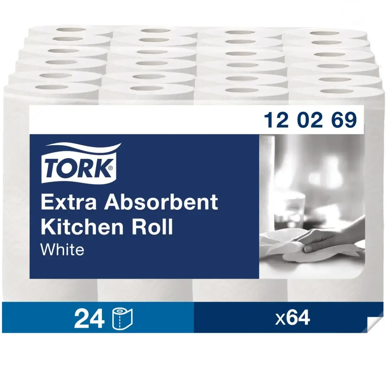 Køkkenrulle Tork 120269 Ekstra Plus K1 2-lag 15,4 meter - 24 ruller