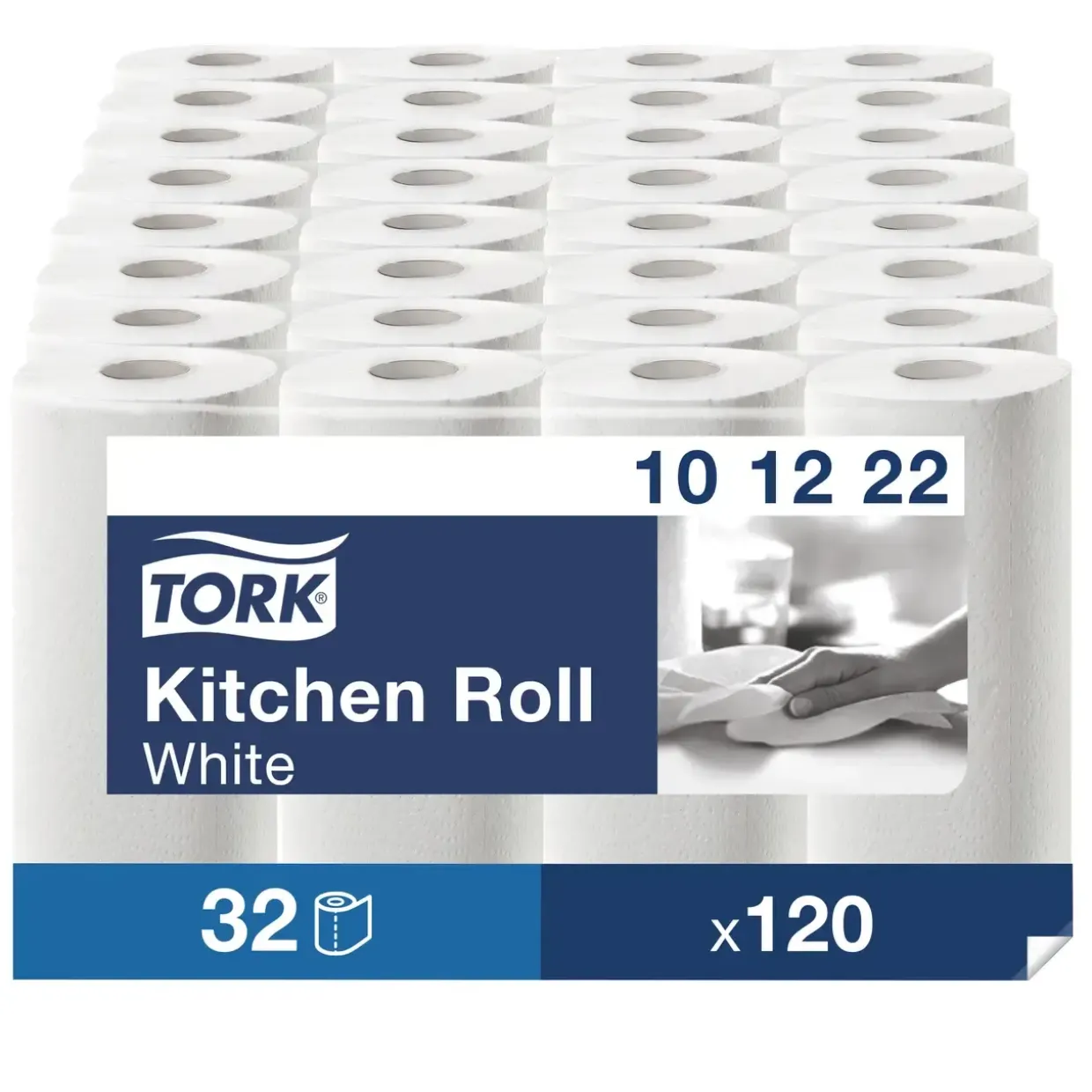 Køkkenrulle Tork 101222, 2-lags, Plus K1, 16,8 meter - 32 ruller