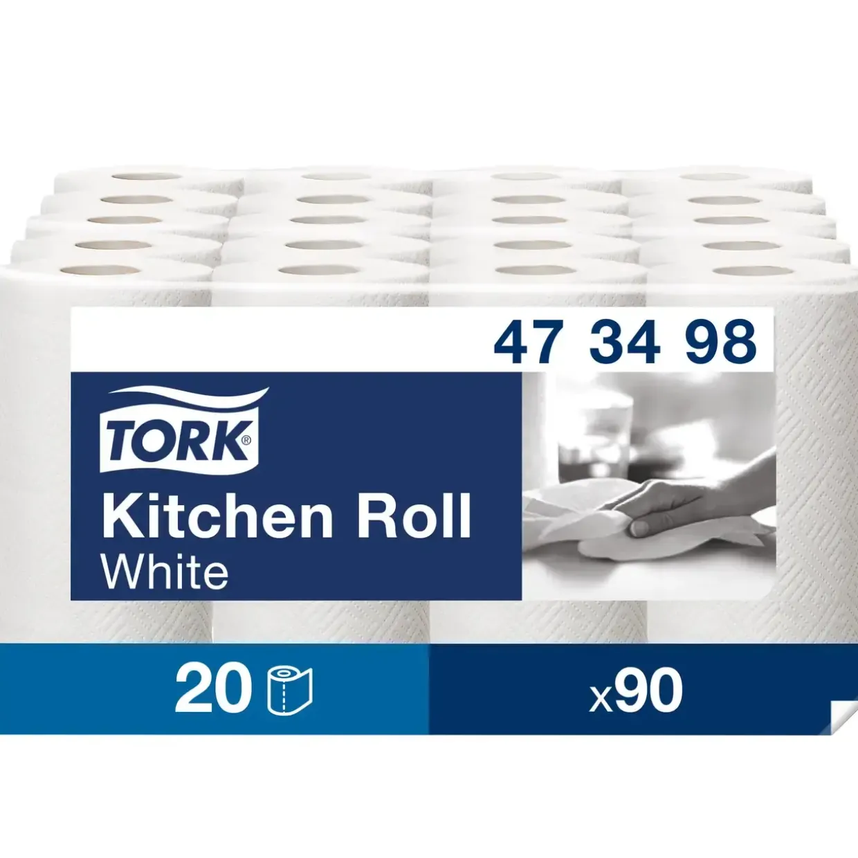 Køkkenrulle Tork 473498 Plus 2-lags K1 - 20 ruller