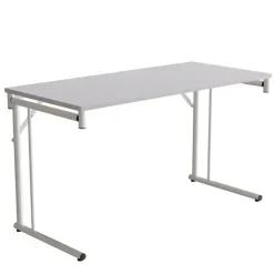 Klapbord Silhuett 1300x600mm,Grå laminat og hvidt stel