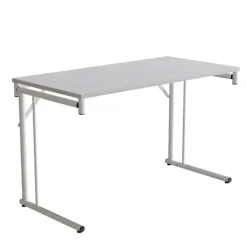 Klapbord Silhuett 1200x600mm,Grå laminat og hvidt stel