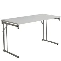 Klapbord Silhuett 1300x600mm,Hvid laminat og alugråt stel