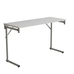 Klapbord Silhuett 1200x450mm,Hvid laminat og alugråt stel