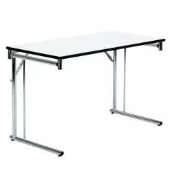 Klapbord Silhuett 1200x450mm,Hvid laminat og alugråt stel