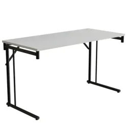 Klapbord Silhuett 1300x600mm,Hvid laminat og sort stel