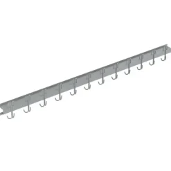 Knagerække - 1800 mm - Indadvendte kroge - Alugrå - RAL9006