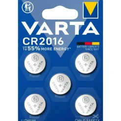 Knapcellebatteri, Varta, CR2016 pakke a 5 stk